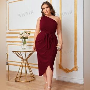 NWT SHEIN Curve 2xl One Shoulder High-Low Dress